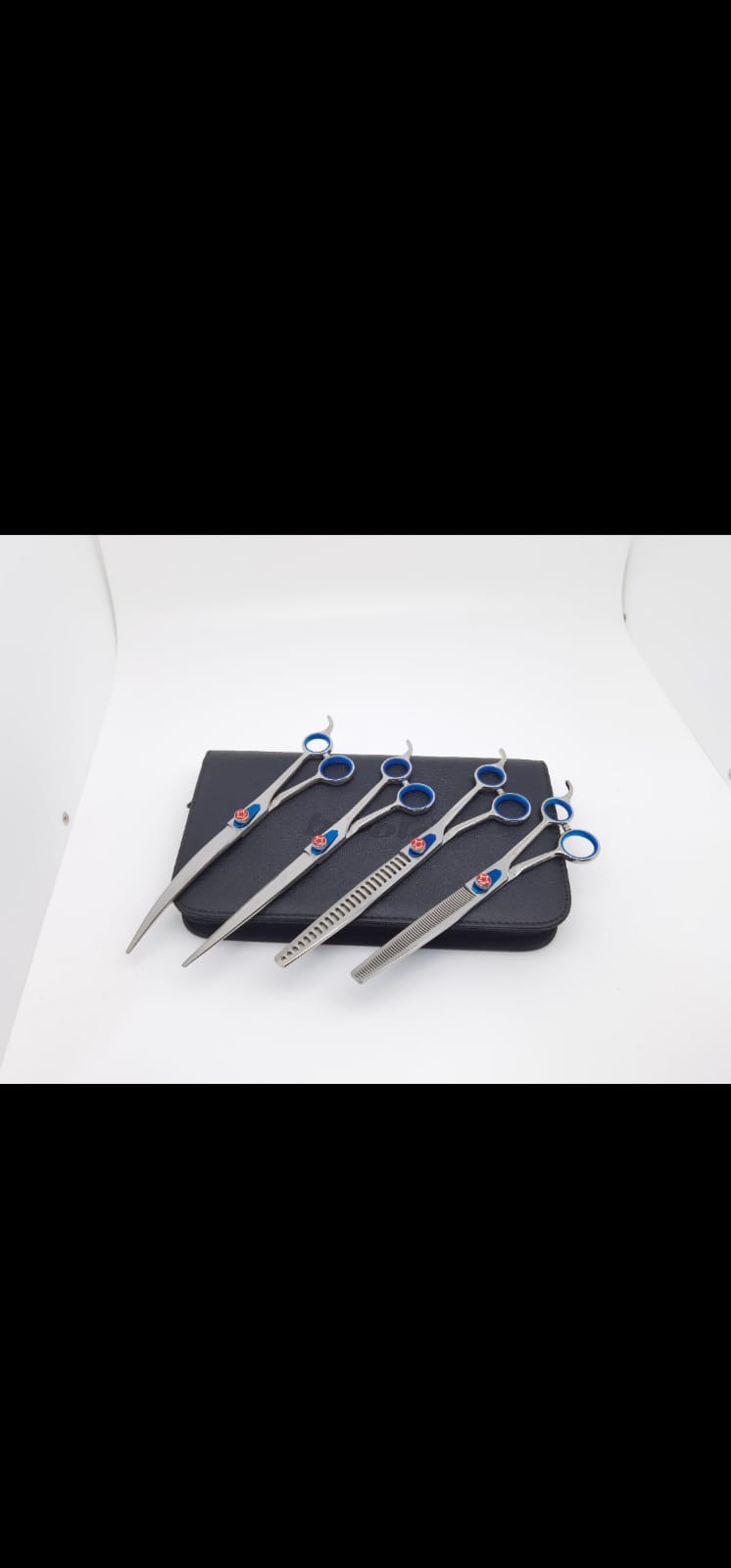 Professional Dog Grooming Scissors Set – Straight, Curved & Chunker, 8.5″