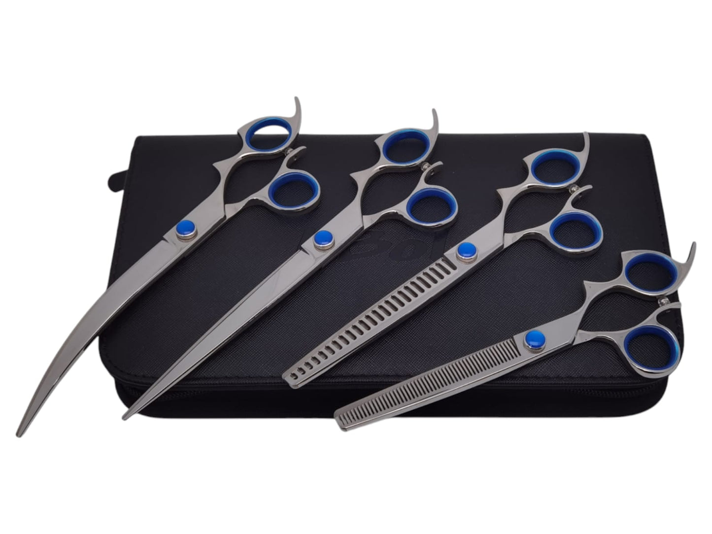 Professional Dog Grooming Scissors Set – Straight, Curved & Chunker, 8.5″