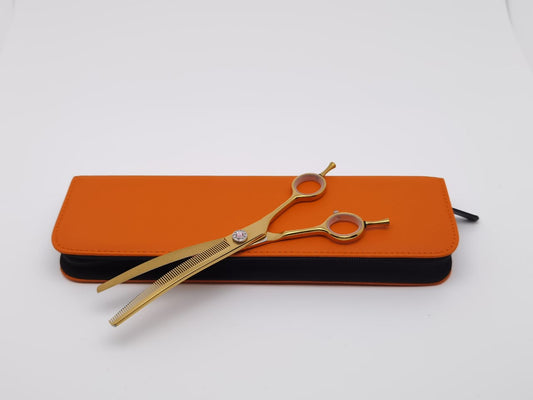 Professional Dog Grooming Scissors – Curved, 7.5″ | 30° Blade | Lightweight