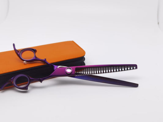Professional Dog Grooming Scissors – Straight, 7.5″ Eraser | 23 Teeth | 80% Thinning