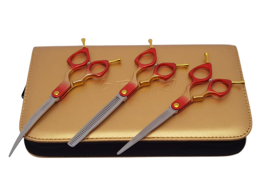 Professional Dog Grooming Scissors Set – Straight, Curved & Chunker