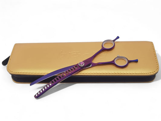 Professional Dog Grooming Scissors – Straight, 7.5″ Eraser | 23 Teeth | 80% Thinning