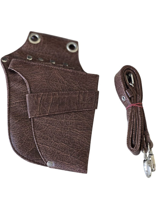 Hairdressing Tool Belt Adjustable Scissors Holder Leather Hairdresser Bag