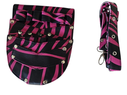 Hairdressing Tool Belt Adjustable Scissors Holder Leather Hairdresser Bag