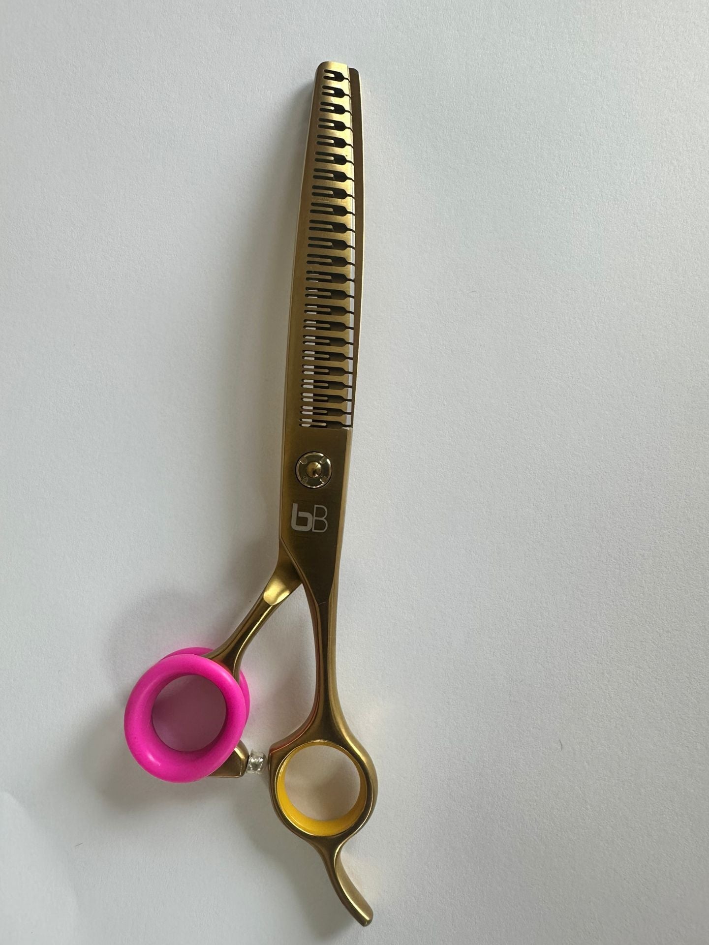 Professional Dog Grooming Scissors – Eraser Curved, 7.0″ | 23 Teeth | 80% Thinning