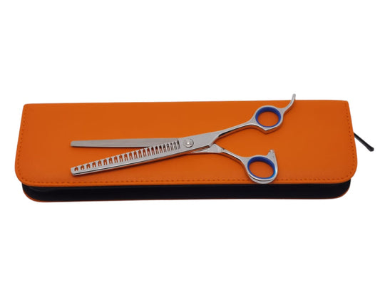 Professional Dog Grooming Scissors – Eraser Curved, 7.0″ | 23 Teeth | 80% Thinning