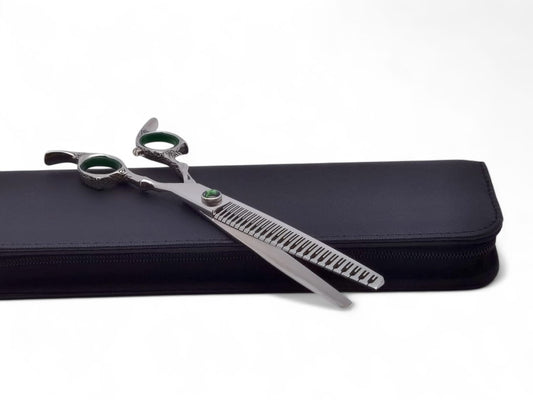 Professional Dog Grooming Scissors – Straight, 7.5″ Eraser | 23 Teeth | 80% Thinning
