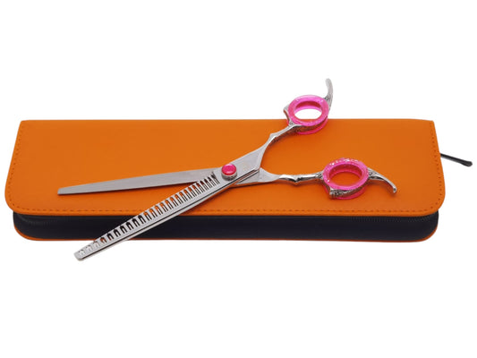 Professional Dog Grooming Scissors – Straight, 7.5″ Eraser | 23 Teeth | 80% Thinning