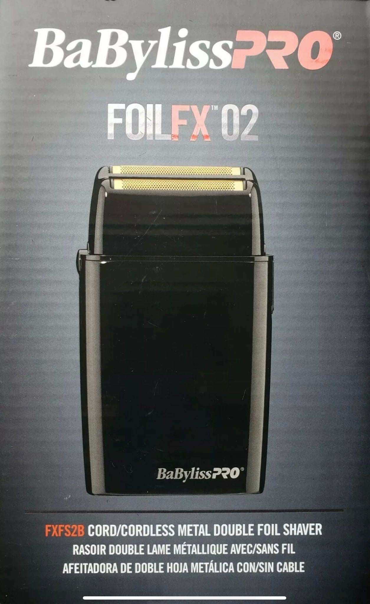 Babyliss Pro FOILFX02 Cordless Double Foil Shaver Black 110-220 Volts FXFS2B