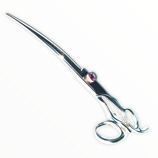 Professional Dog Grooming Scissors – Swivel Thumb, Curved, 7.5″