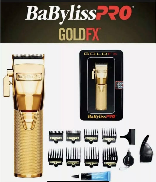 BaBylissPRO Gold FX Clipper – FX870G (Cordless, Dual Voltage 100–240V)
