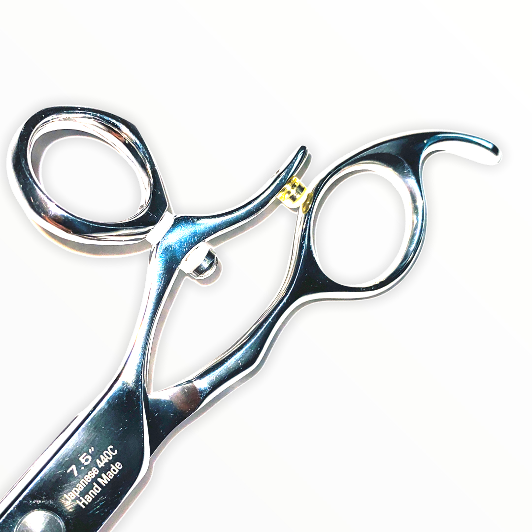Professional Dog Grooming Scissors – Swivel Thumb, Curved, 7.5″