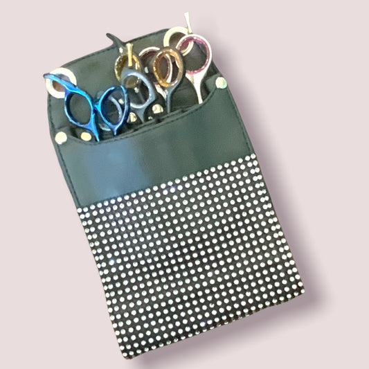 Scissors Pouch PU Leather Salon Barber Hairdressing Scissors Holster Hair Stylist Tools Bag Comb Shear Holster Waist Shoulder Belt