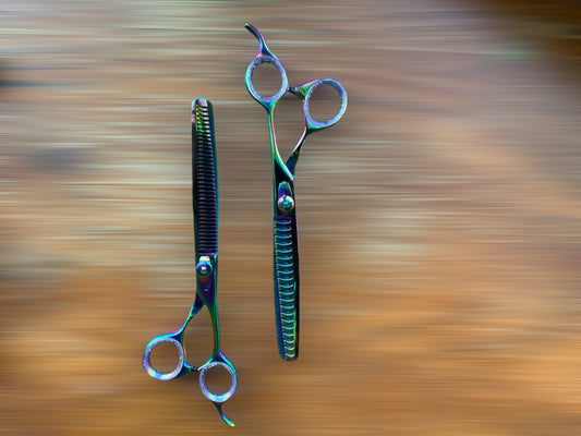 Professional Dog Grooming Scissors – Curved Chunker Shears, 8.0″