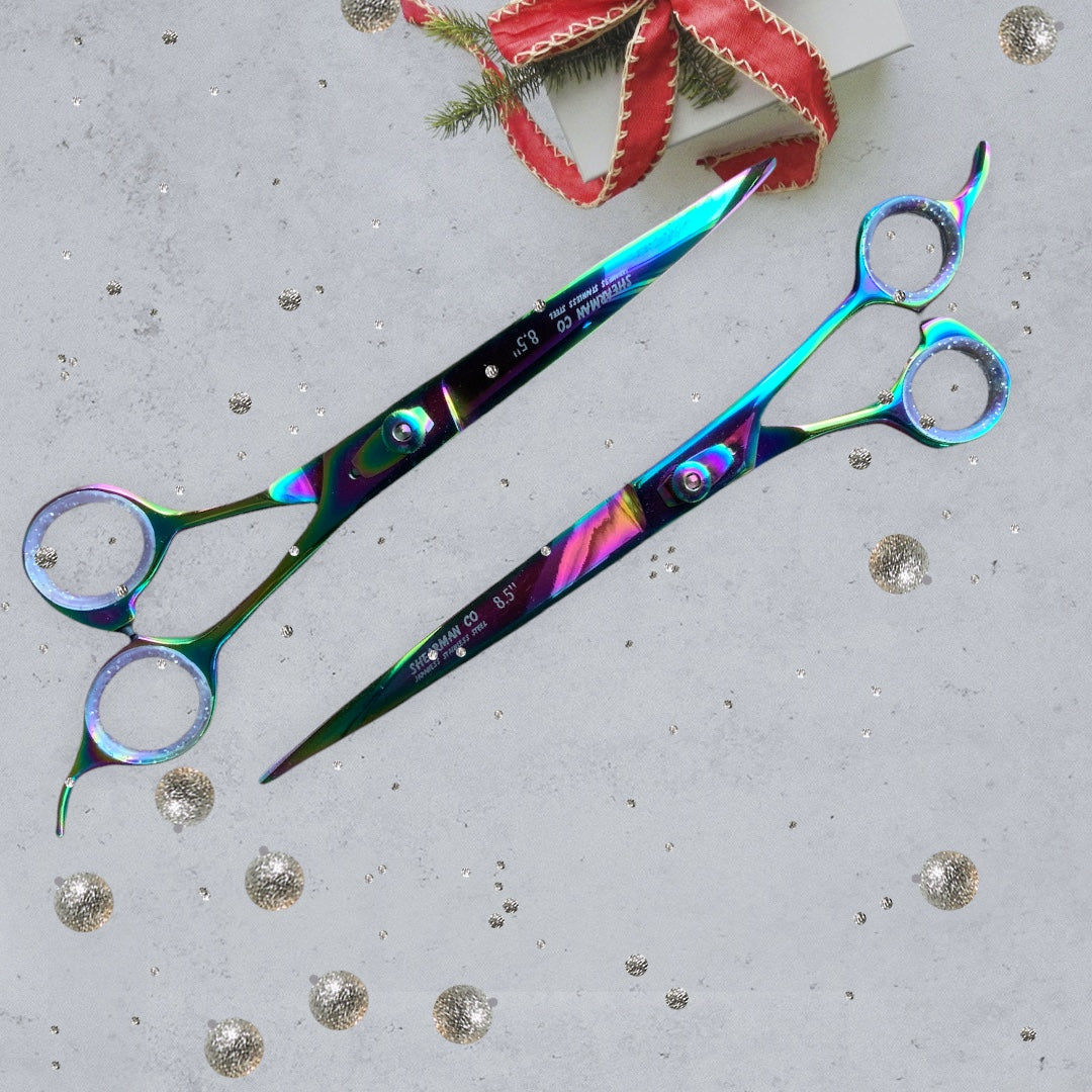 Professional Dog Grooming Scissors – Curved Chunker Shears, 8.0″