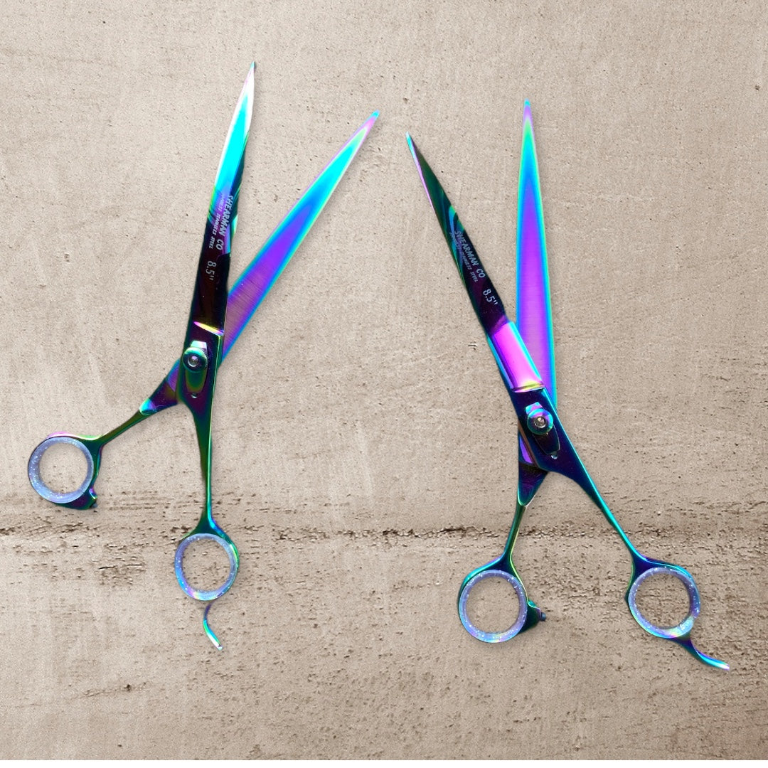 Professional Dog Grooming Scissors – Curved Chunker Shears, 8.0″