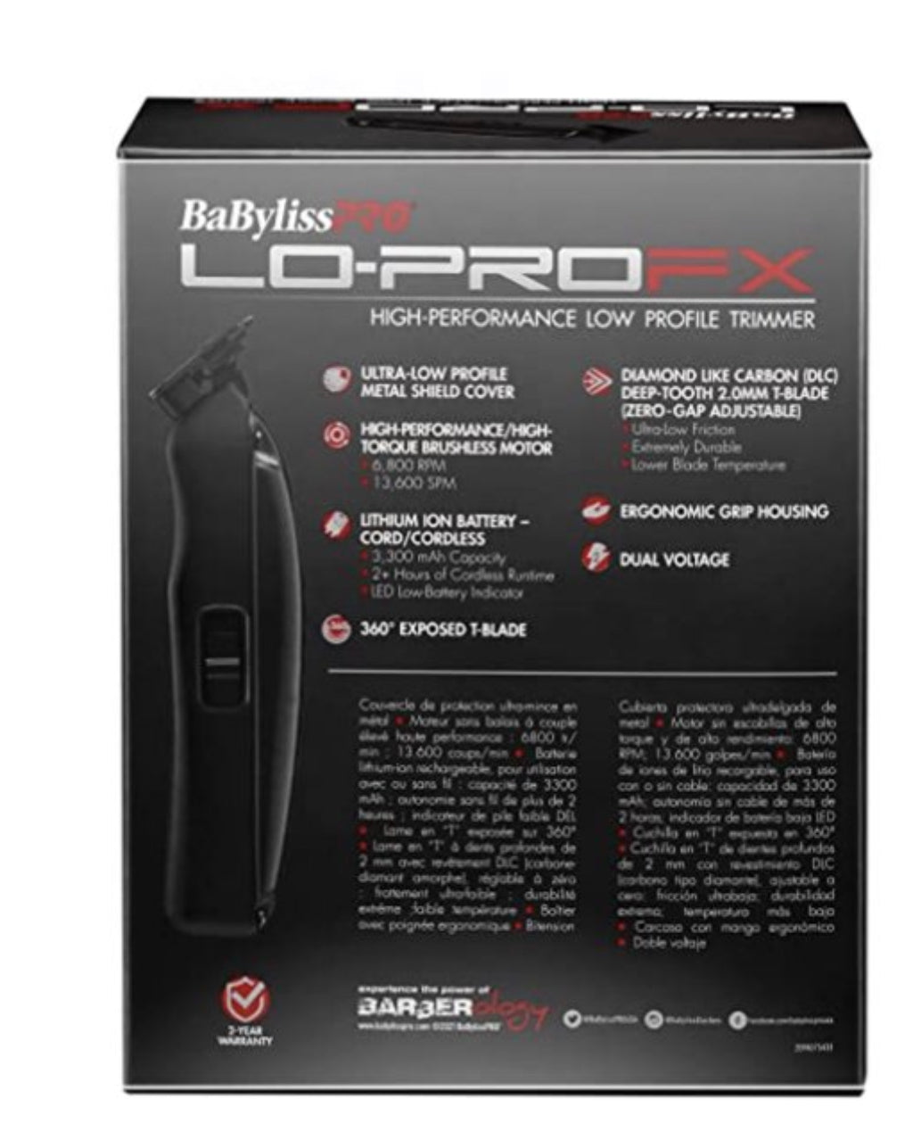 BaBylissPRO Lo-Pro FX High Performance Low Profile Trimmer (FX726)