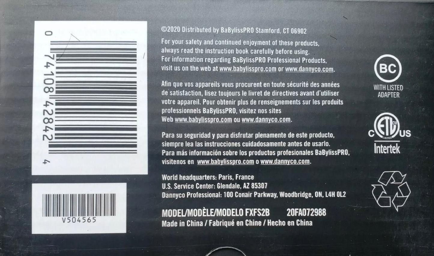 Babyliss Pro FOILFX02 Cordless Double Foil Shaver Black 110-220 Volts FXFS2B