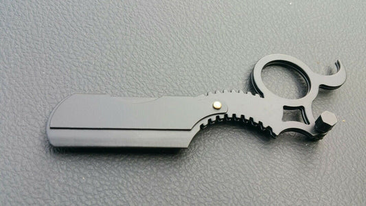 Straight Edge Barber Razor Shaving Knife Shavette Stainless Steel &10 Blades