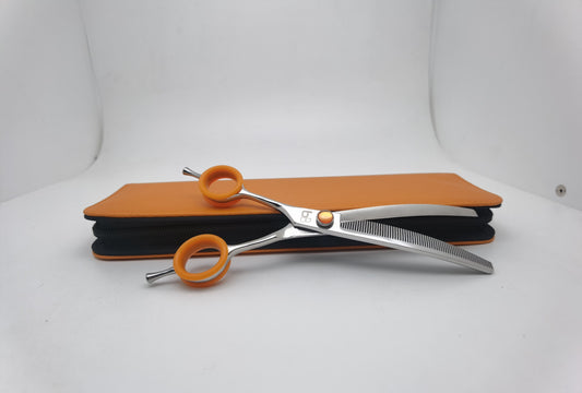 Bbold 8.0” Thinning Grooming Shears – Right-Handed Thinners (Silver with Orange Inserts)
