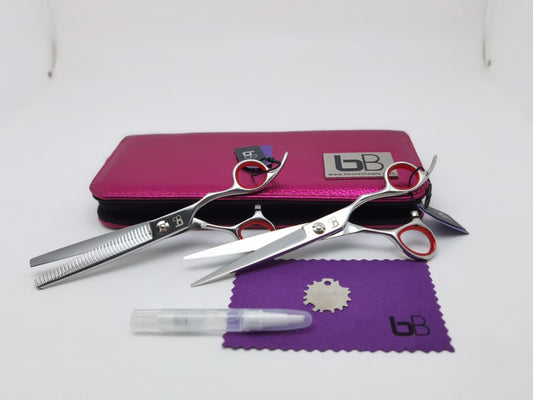 BBold 8.0″ Silver Shear & Thinner Set with Red Ring Inserts