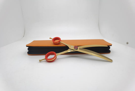 BBold 8.0" Gold Curved Thinning Shear – Red Ring Inserts