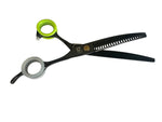 Curved Eraser Dog Grooming Scissors, 23 Teeth,7.5 Inch,80% Thinning Rate,Light Weight, Designed for Bulking off Coat Quickly