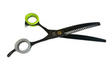 Curved Eraser Dog Grooming Scissors, 23 Teeth,7.5 Inch,80% Thinning Rate,Light Weight, Designed for Bulking off Coat Quickly