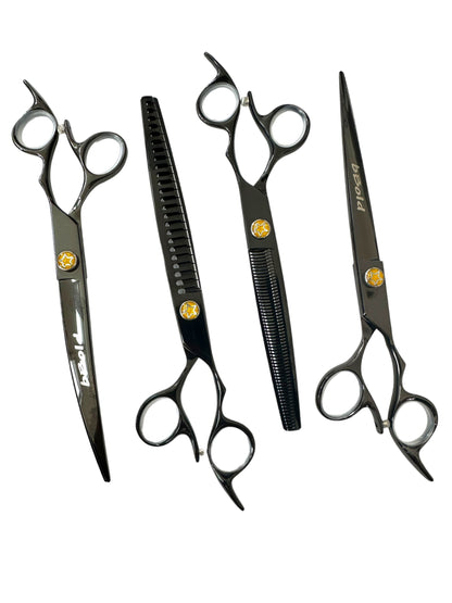 Professional Dog Grooming Scissors Set – Straight, Thinning, Curved & Chunker
