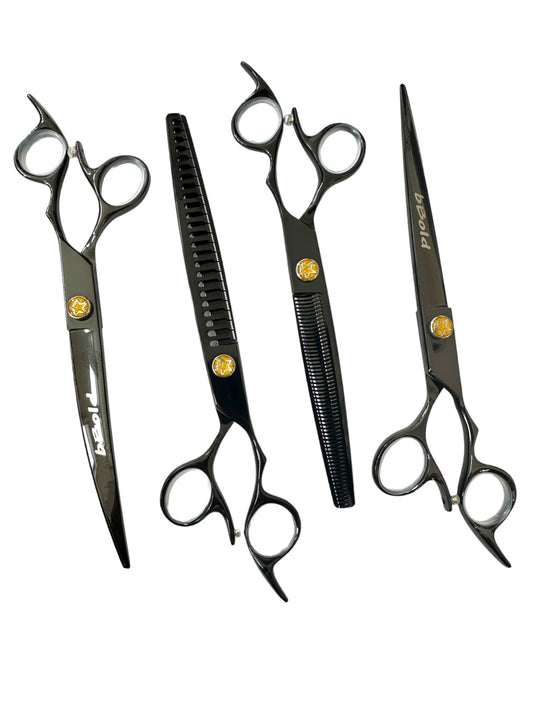 Professional Dog Grooming Scissors Set – Straight, Thinning, Curved & Chunker