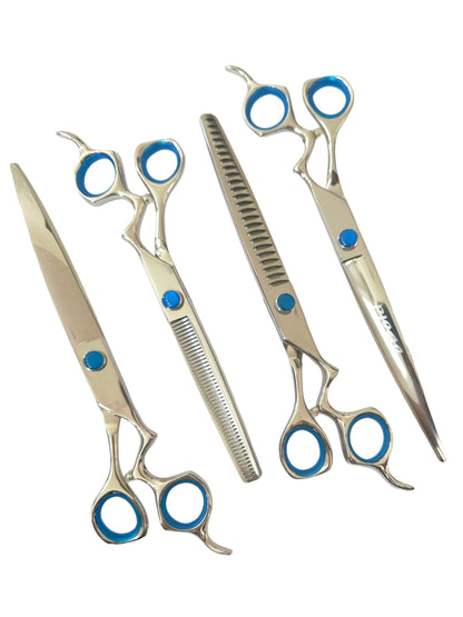 Professional Dog Grooming Scissors Set – Straight, Thinning, Curved & Chunker