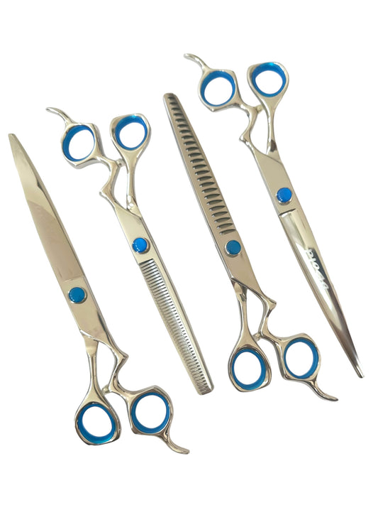 Professional Dog Grooming Scissors Set – Straight, Thinning, Curved & Chunker