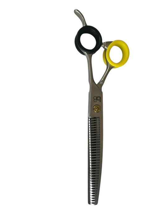 Professional Dog Grooming Scissors – Curved, 7.5″ Eraser | 23 Teeth | 80% Thinning