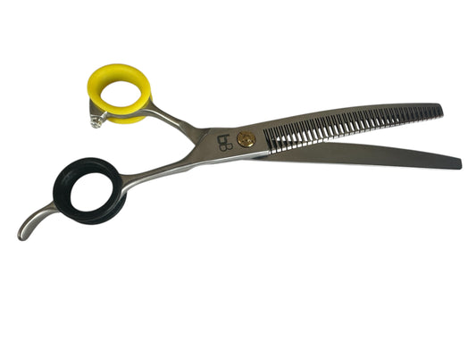 Professional Dog Grooming Scissors – Curved, 7.5″ Eraser | 23 Teeth | 80% Thinning