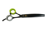Curved Eraser Dog Grooming Scissors, 23 Teeth,7.5 Inch,80% Thinning Rate,Light Weight, Designed for Bulking off Coat Quickly