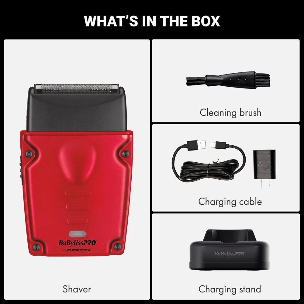 BaBylissPRO Compact LO-PRO Single Foil Shaver – Red (FXLPFS1RD)