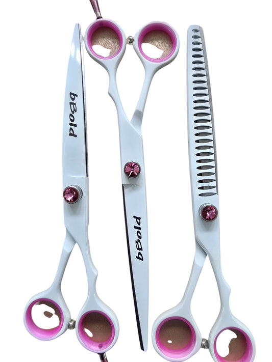 Professional Dog Grooming Scissors Set – Straight, Curved & Chunker