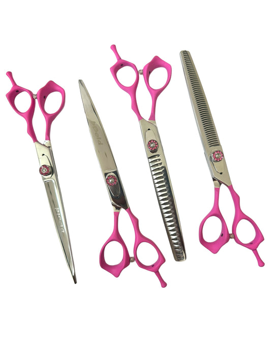 Professional Dog Grooming Scissors Set – Straight, Thinning, Curved & Chunker