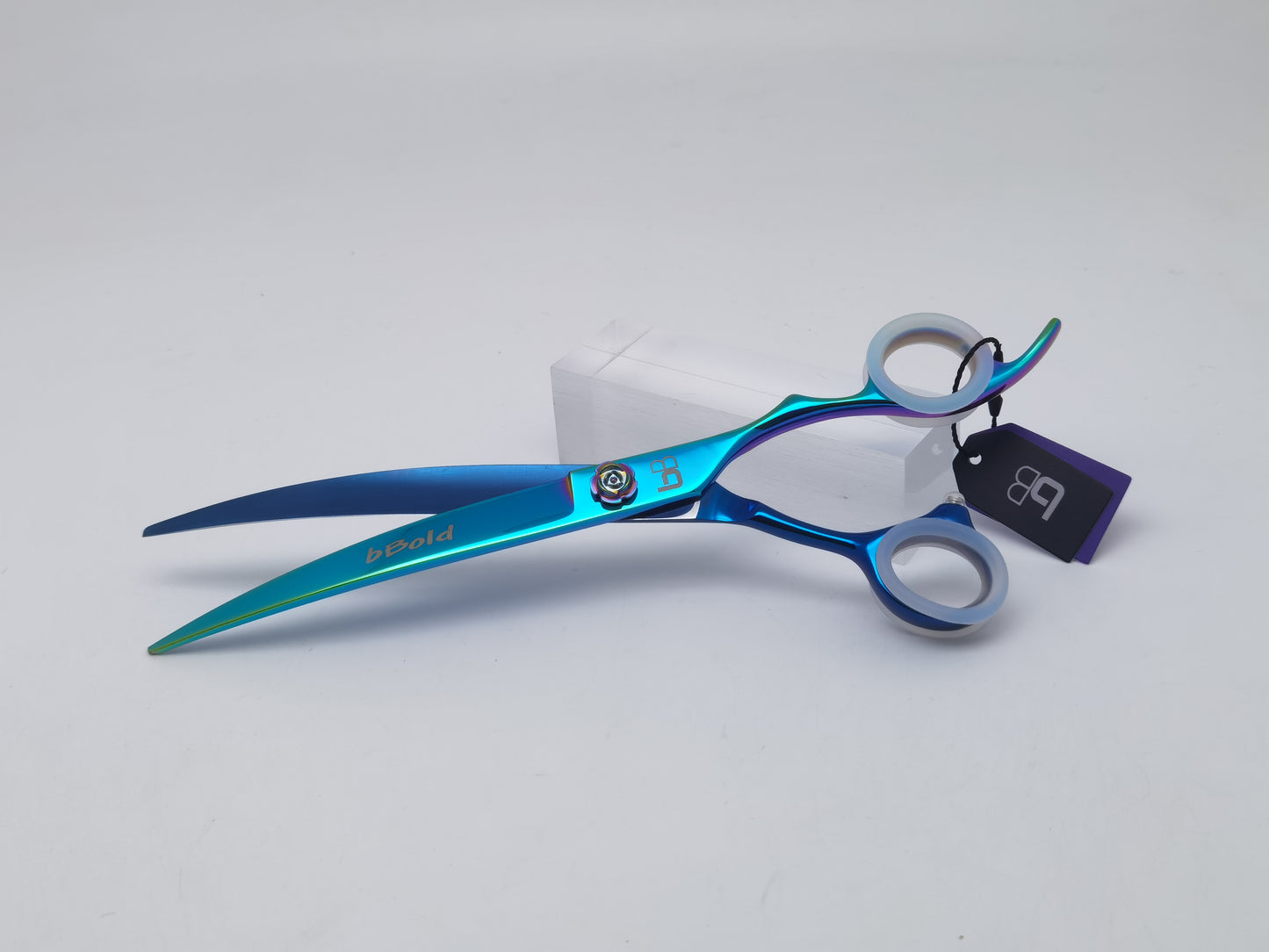 Professional Dog Grooming Scissors – 8.0" Curved Shear, with Micro Serrations