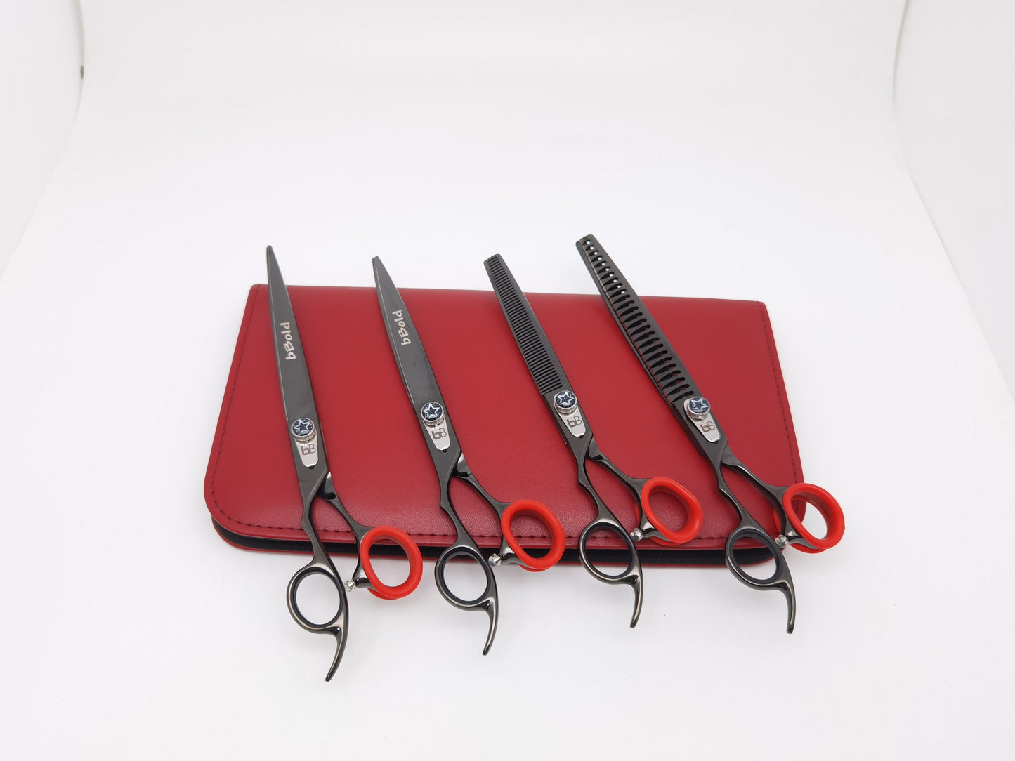 BBold 4-Piece Black Pro Shear Set – Complete Cutting, Thinning & Finishing System