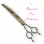 8.0" Curved Chunker Shears: Professional Grooming Scissors- In Between