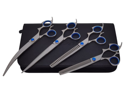 Professional Dog Grooming Scissors Set – Straight, Curved & Chunker, 8.5″