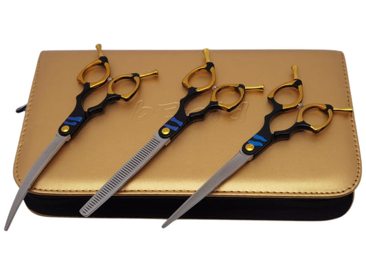 Professional Dog Grooming Scissors Set – Straight, Curved & Chunker