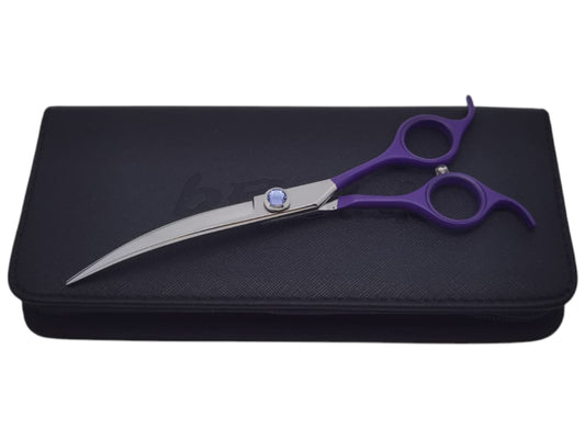 Professional Dog Grooming Scissors – Curved, 7.5″ | 30° Blade | Lightweight
