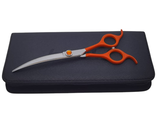 Professional Dog Grooming Scissors – Curved, 7.5″ | 30° Blade | Lightweight