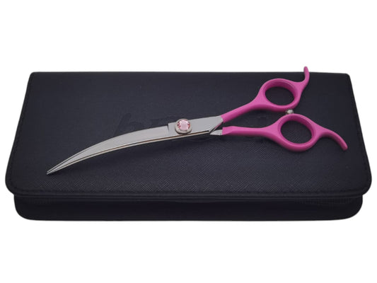 Professional Dog Grooming Scissors – Curved, 7.5″ | 30° Blade | Lightweight