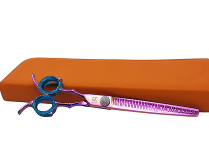 Professional Dog Grooming Scissors – Straight, 7.5″ LEFT Eraser | 23 Teeth | 80% Thinning