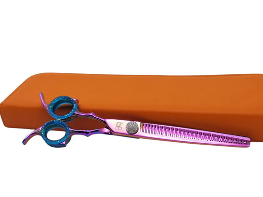 Professional Dog Grooming Scissors – Straight, 7.5″ LEFT Eraser | 23 Teeth | 80% Thinning
