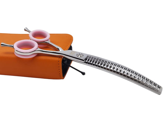 Professional Dog Grooming Scissors – Curved, 7.5″ | 30° Blade | Lightweight
