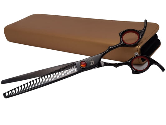 Professional Dog Grooming Scissors – Straight, 7.5″ Eraser | 23 Teeth | 80% Thinning